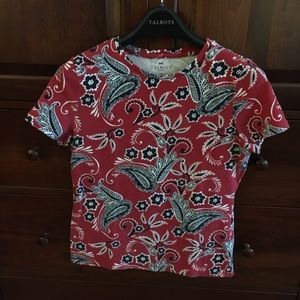 Talbots stretchy t-shirt with patriotic paisley